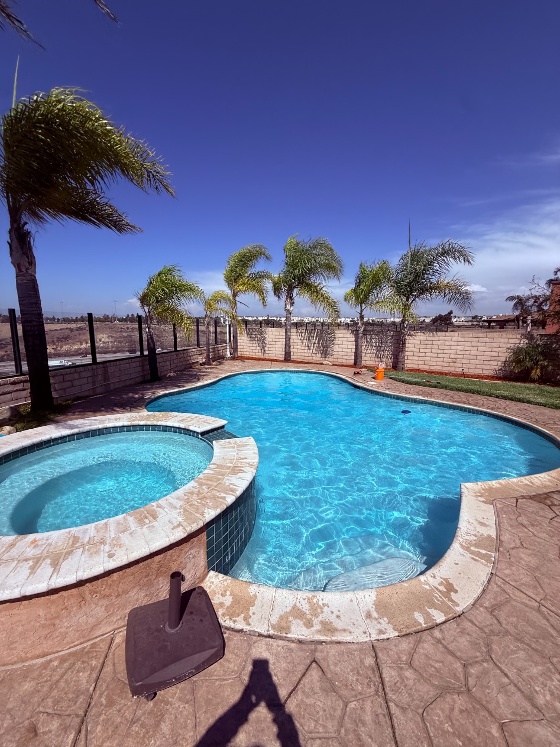 Pool and jacuzzi, recent job